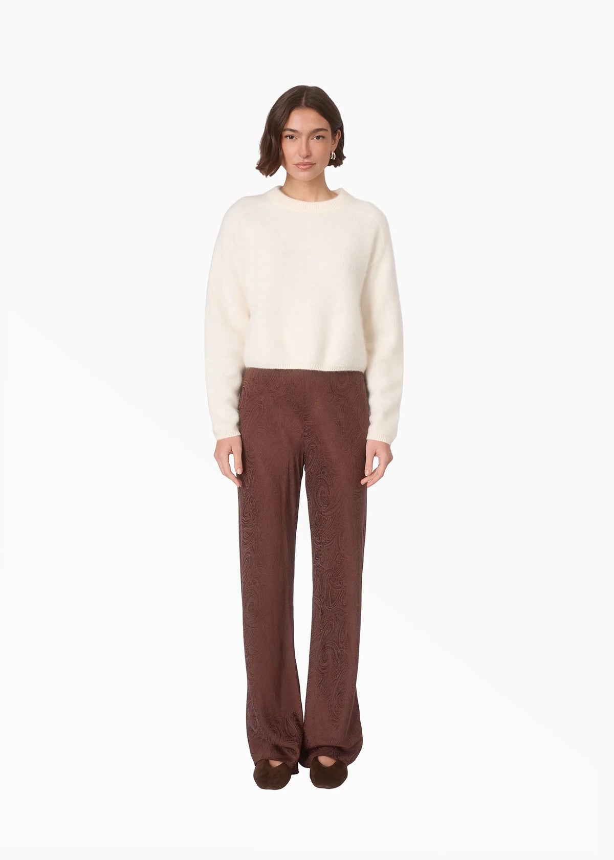 Niall Cashmere Sweater Macadamia Sweater - Crewneck Cami NYC 