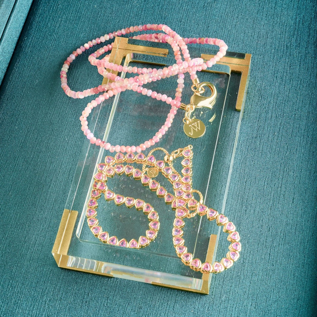 Made From Love Tennis Necklace Pink Necklaces Jane Win 
