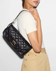 Crosby Lock Baguette Black Crossbody MZ Wallace 