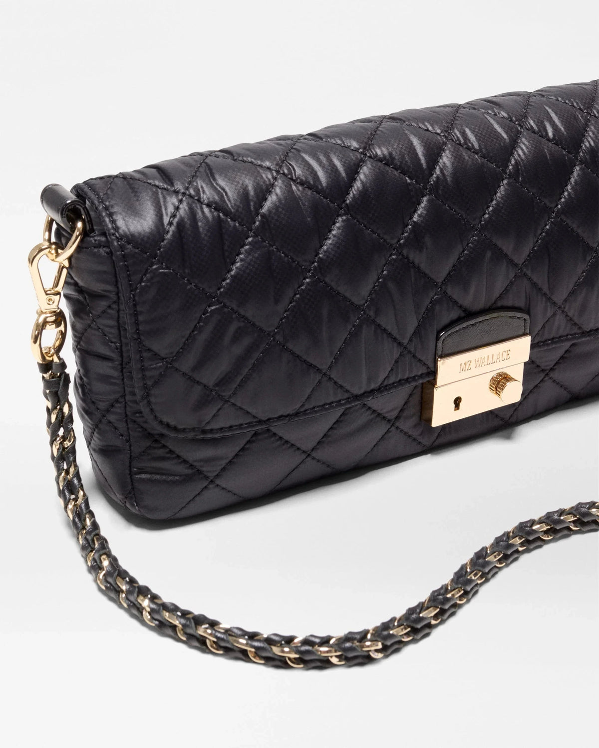 Crosby Lock Baguette Black Crossbody MZ Wallace 