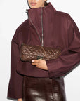 Crosby Lock Baguette Walnut Brown Crossbody MZ Wallace 