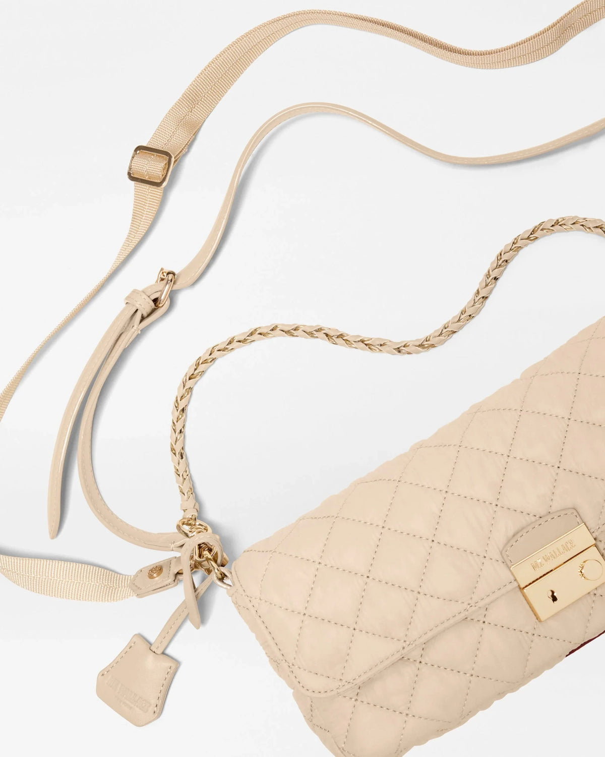 Crosby Lock Baguette Sand Crossbody MZ Wallace 