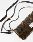 Crosby Lock Baguette Pecan Brown Velvet Crossbody MZ Wallace 