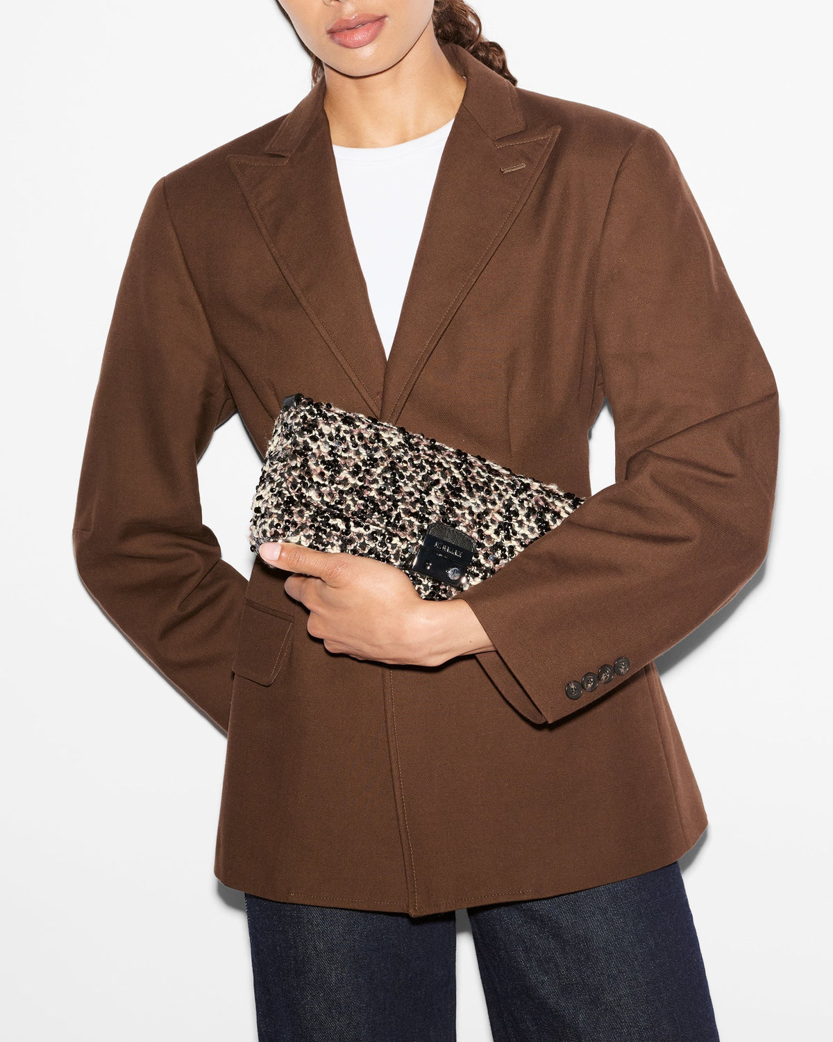 Crosby Lock Baguette Sequin Winter Boucle Crossbody MZ Wallace 