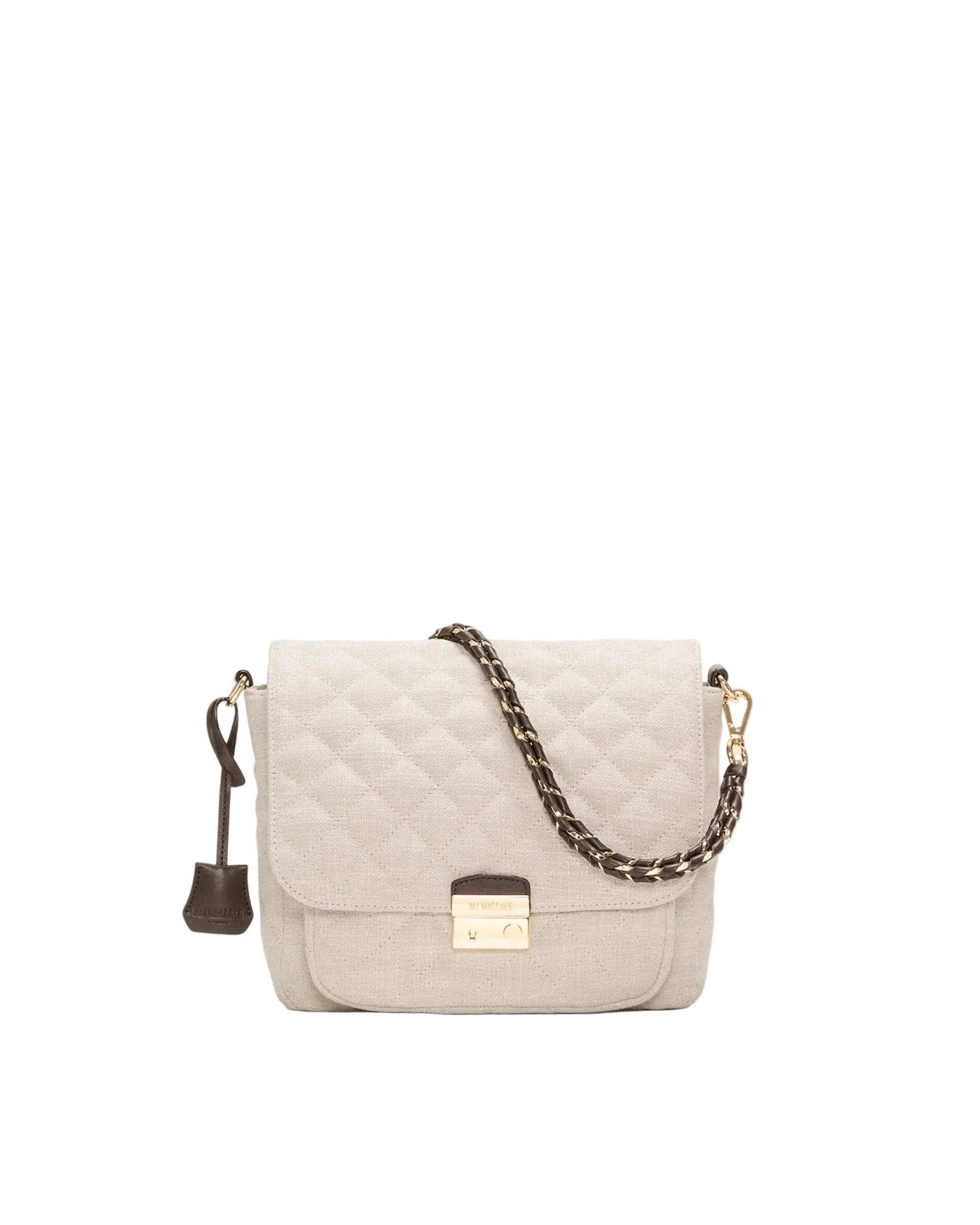 Medium Crosby Lock Crossbody Sandy Linen Crossbody MZ Wallace 