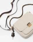 Medium Crosby Lock Crossbody Sandy Linen Crossbody MZ Wallace 