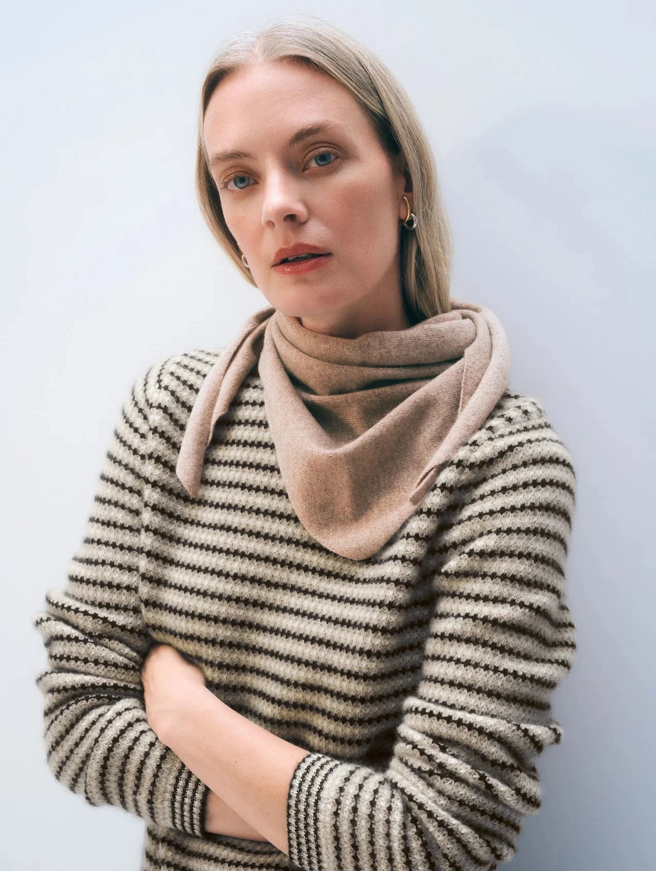 Cashmere Neckerchief Muted Camel Scarves White + Warren 