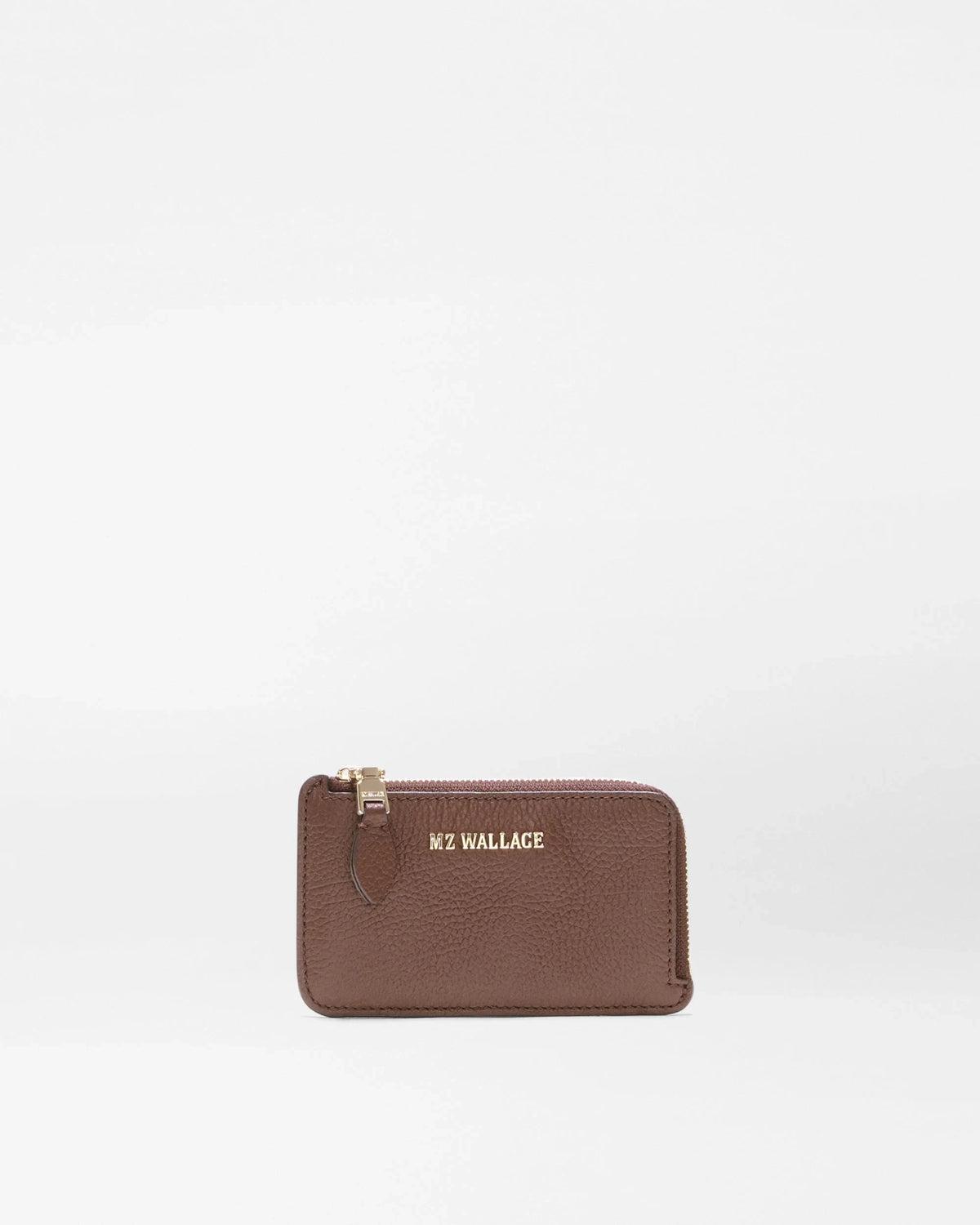 Leather Zip Card Case Chestnut Brown Wallets MZ Wallace 