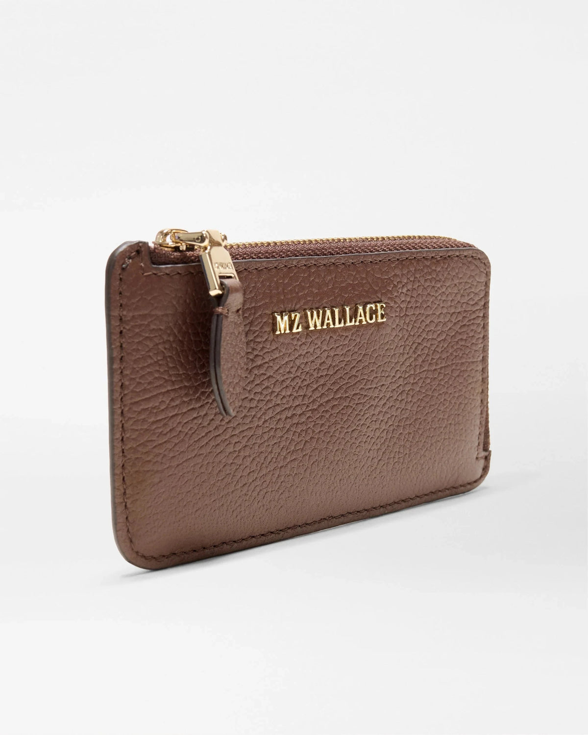 Leather Zip Card Case Chestnut Brown Wallets MZ Wallace 