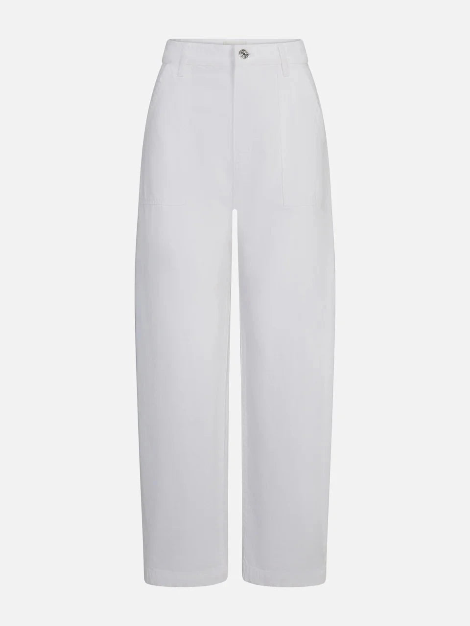 The Bow Cargo White Denim - Flare & Wide Leg Frame 