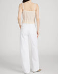 The Bow Cargo White Denim - Flare & Wide Leg Frame 