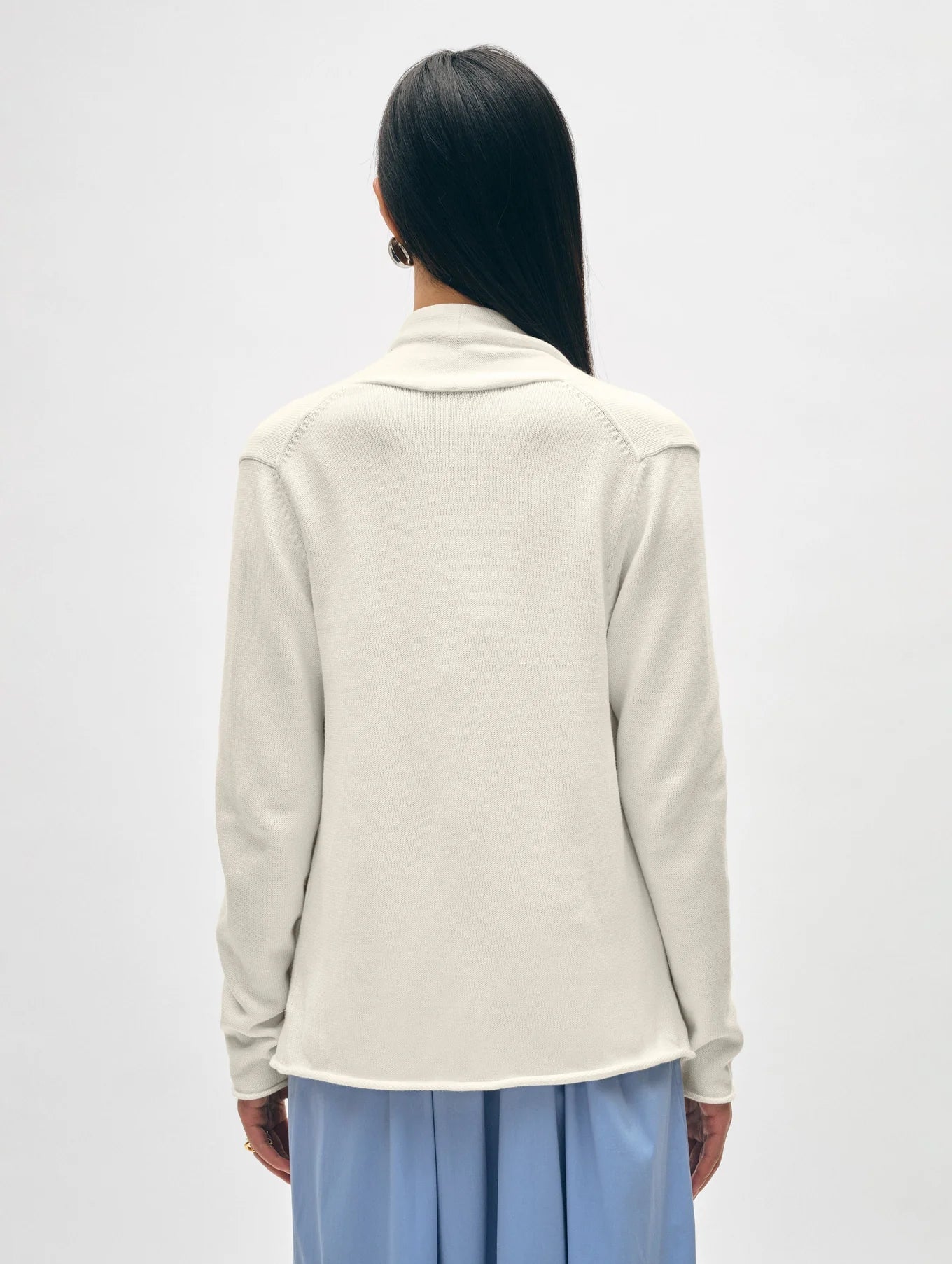 W+W Superfine Organic Cttn Mini Trapeze White Sweater - Cardigans White + Warren 