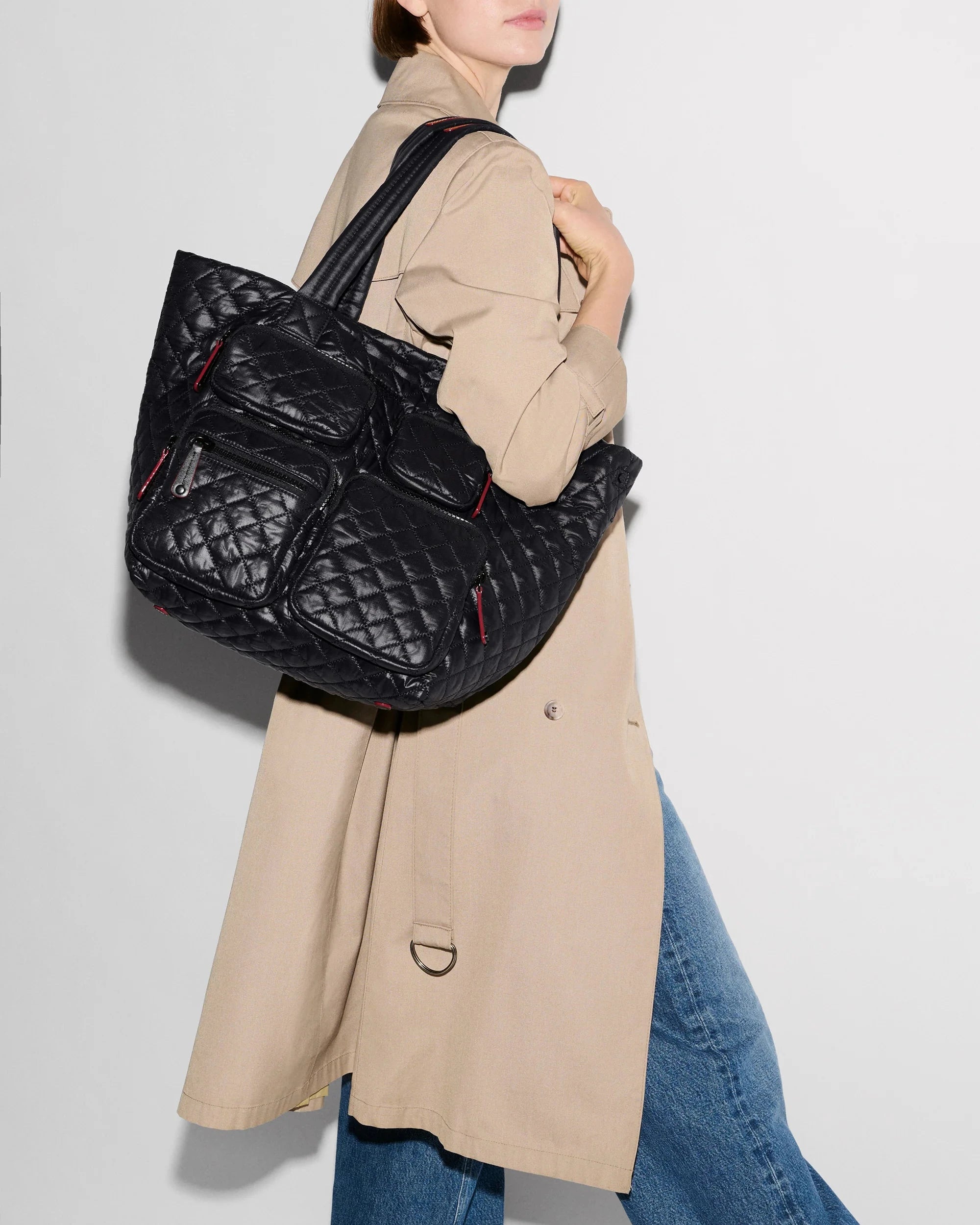 Medium Metro Travel Tote Black Tote & Satchel MZ Wallace 