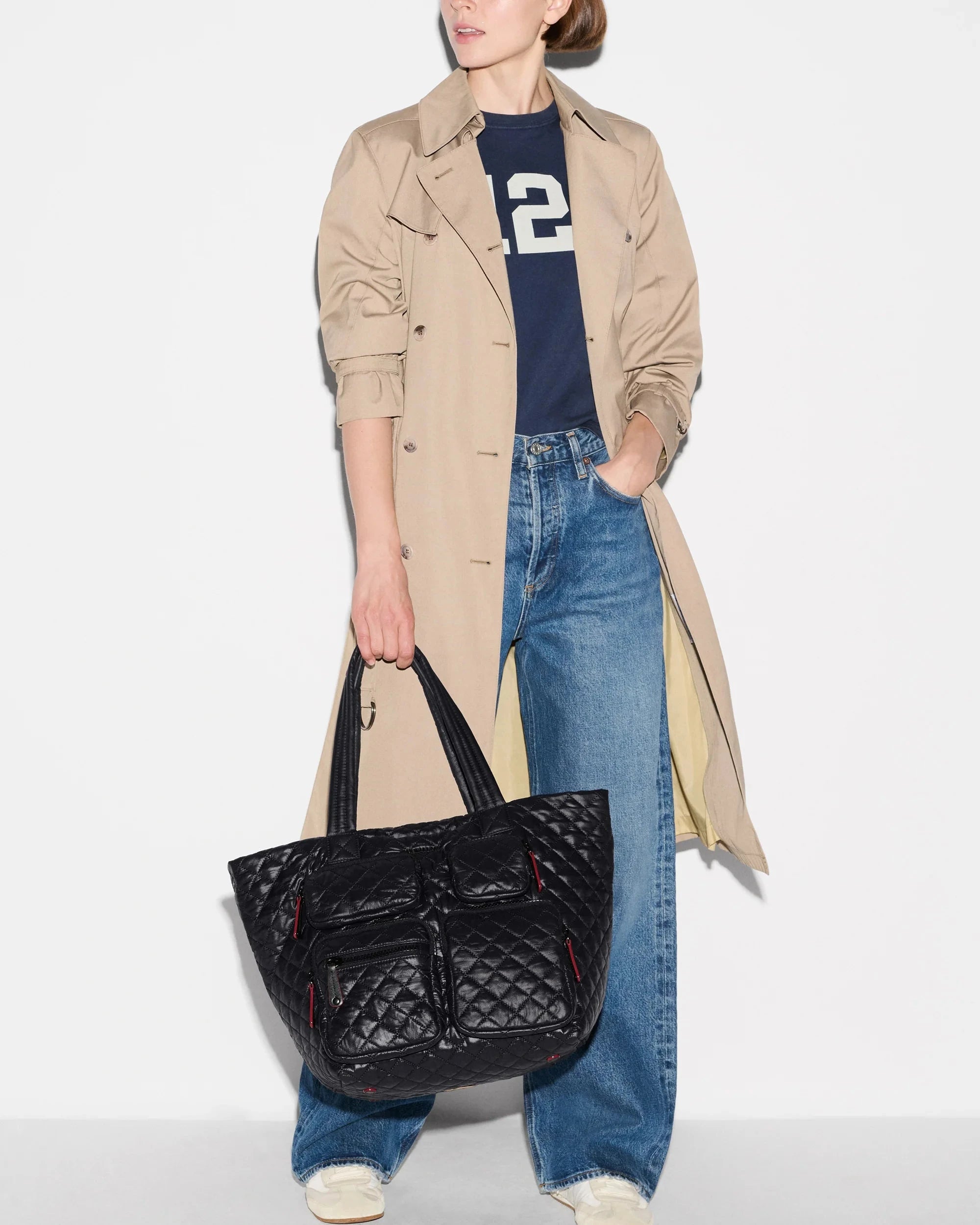 Medium Metro Travel Tote Black Tote & Satchel MZ Wallace 