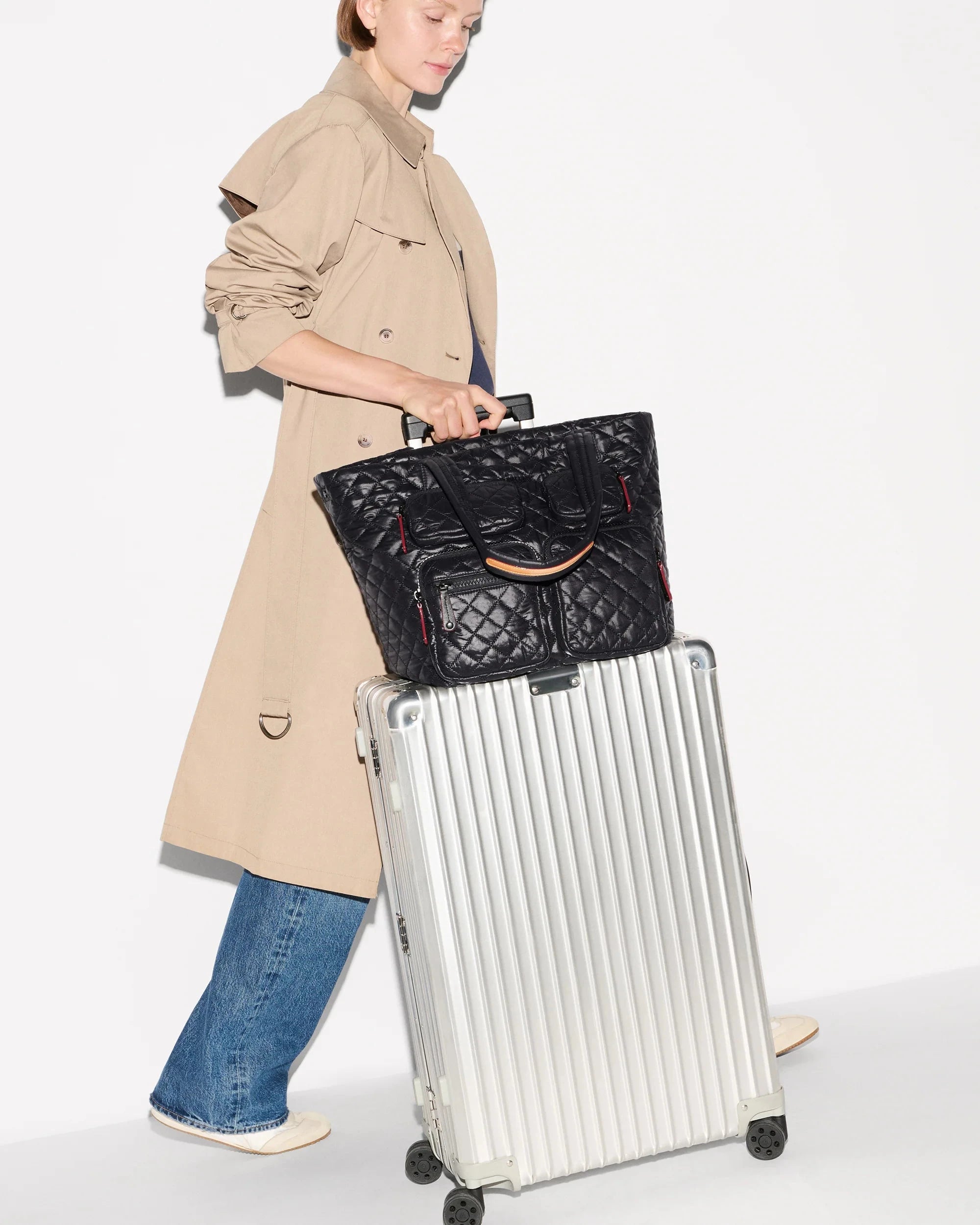 Medium Metro Travel Tote Black Tote &amp; Satchel MZ Wallace 