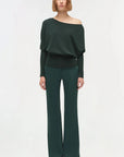 Lavina Off Shoulder Sweater Emerald Sweater - Crewneck Simkhai 