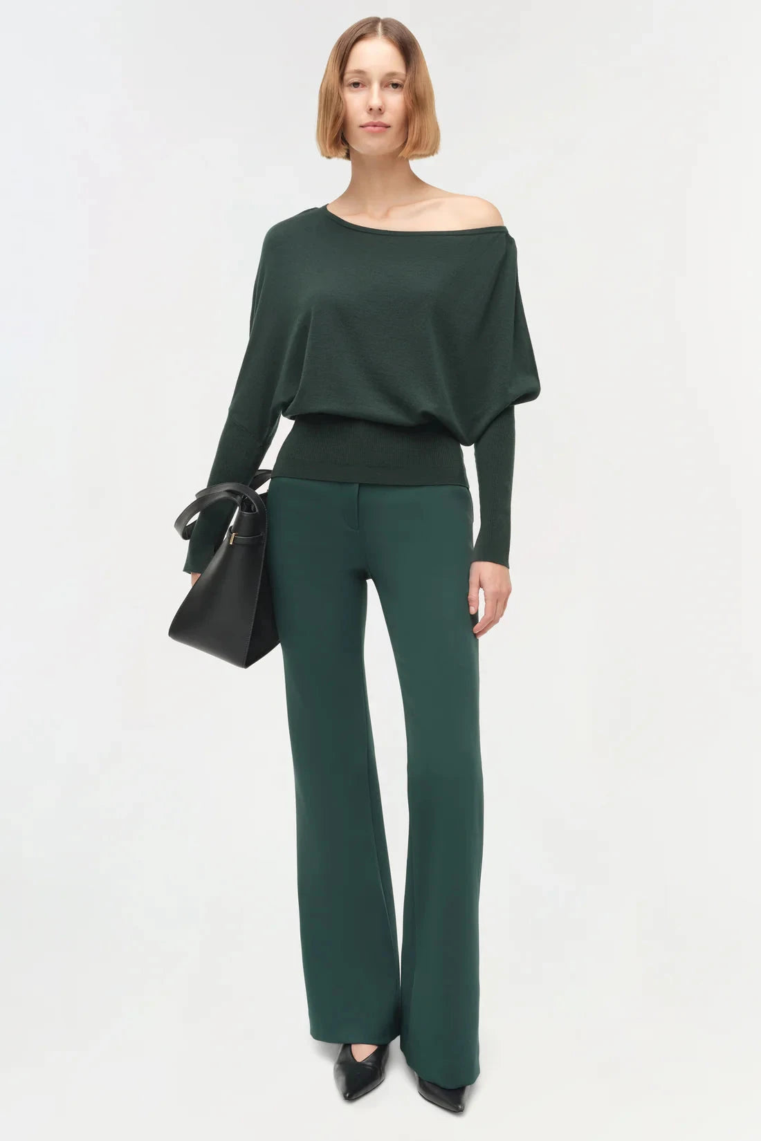 Lavina Off Shoulder Sweater Emerald Sweater - Crewneck Simkhai 