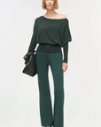 Lavina Off Shoulder Sweater Emerald Sweater - Crewneck Simkhai 