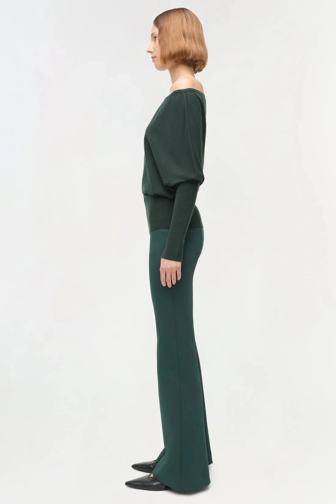 Lavina Off Shoulder Sweater Emerald Sweater - Crewneck Simkhai 