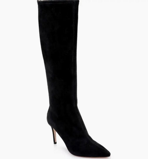 Giverny Boot Suede Black Shoes - Boots - Knee High Boots L'Agence Footwear 