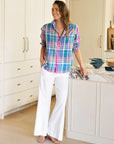 The Italian Wide Leg Chino Pant Performance Linen White Denim - Flare & Wide Leg Frank & Eileen 