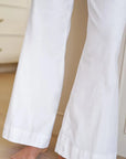 The Italian Wide Leg Chino Pant Performance Linen White Denim - Flare & Wide Leg Frank & Eileen 