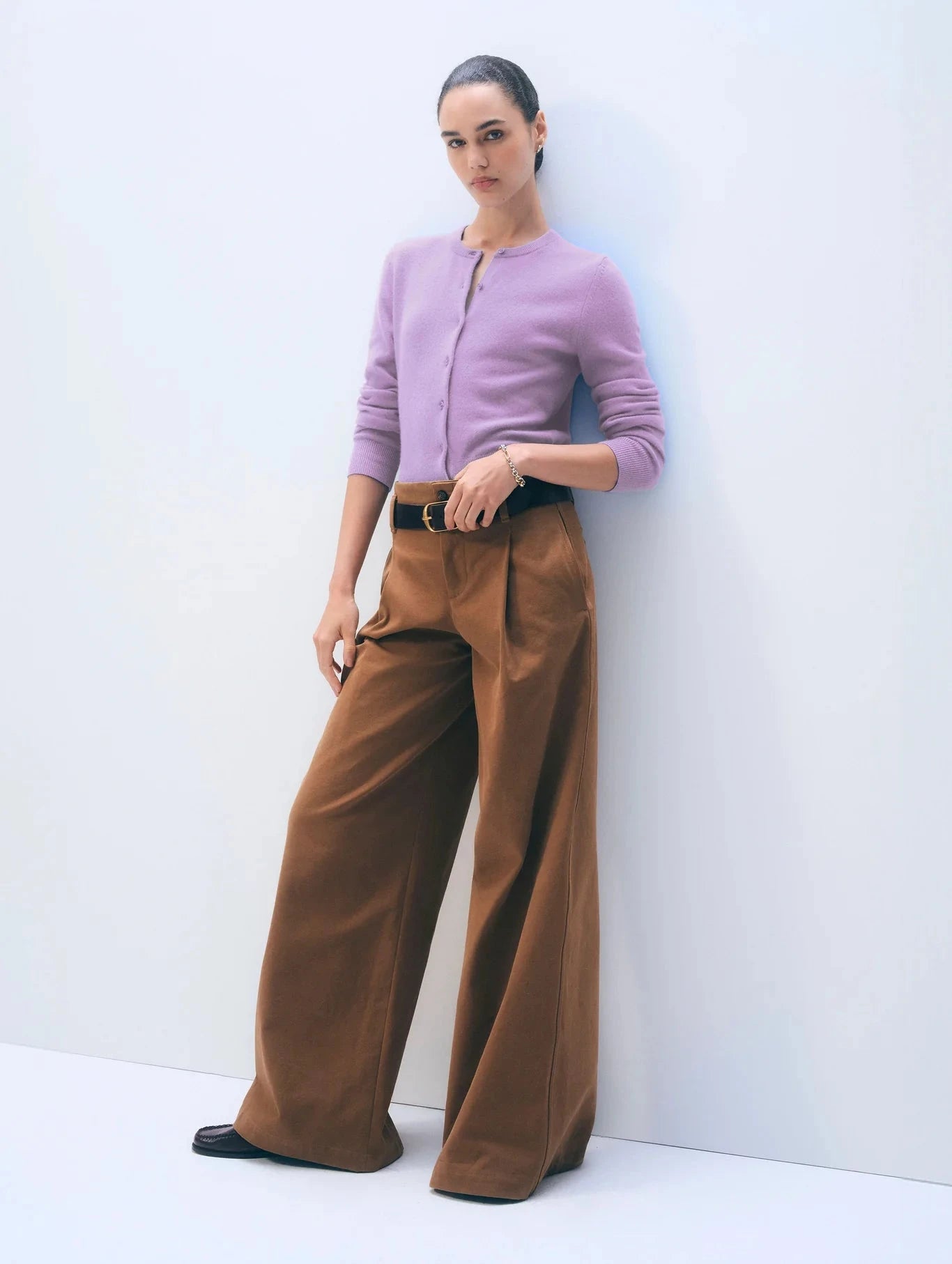 Cashmere Crew Soft Plum Sweater - Crewneck White + Warren 