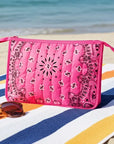 Beau Bandana Pouch Hot Pink Cosmetic Haute Shore 