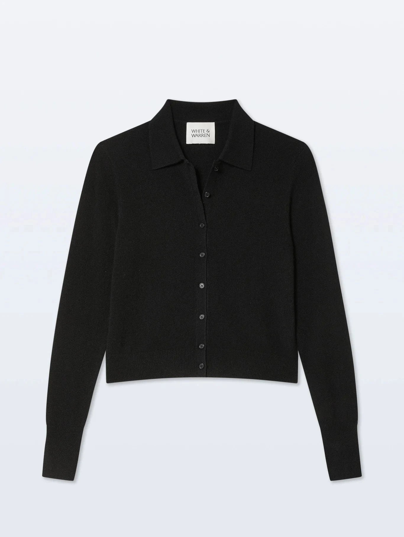 Cashmere Collard Cardigan Black Sweater - Cardigans White + Warren 