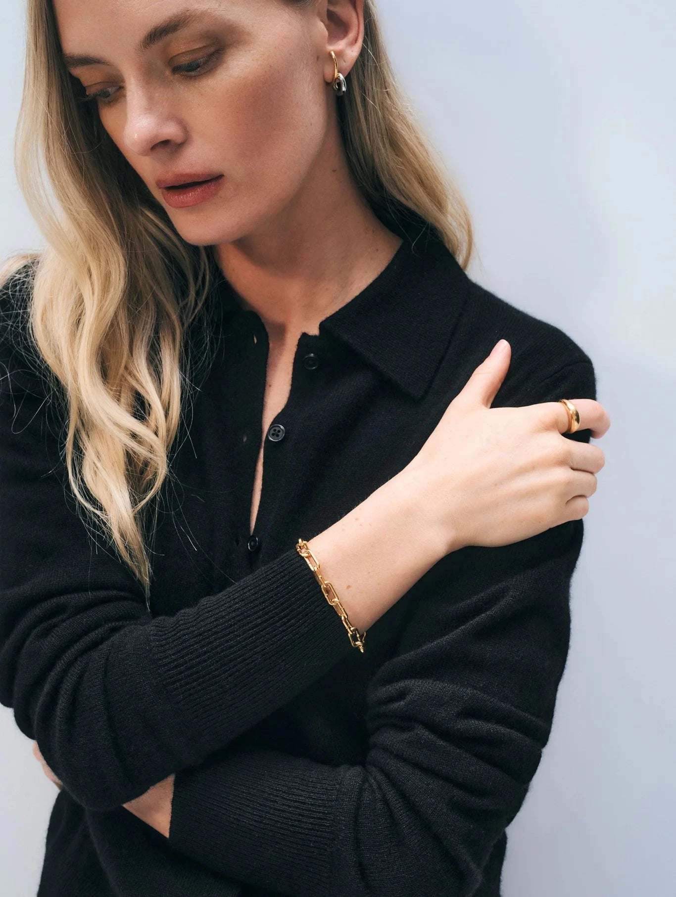 Cashmere Collard Cardigan Black Sweater - Cardigans White + Warren 