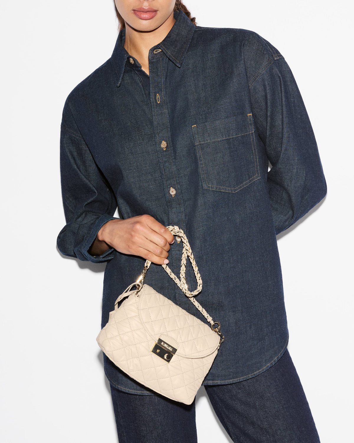 Mini Crosby Lock Shoulder Sand Crossbody MZ Wallace 