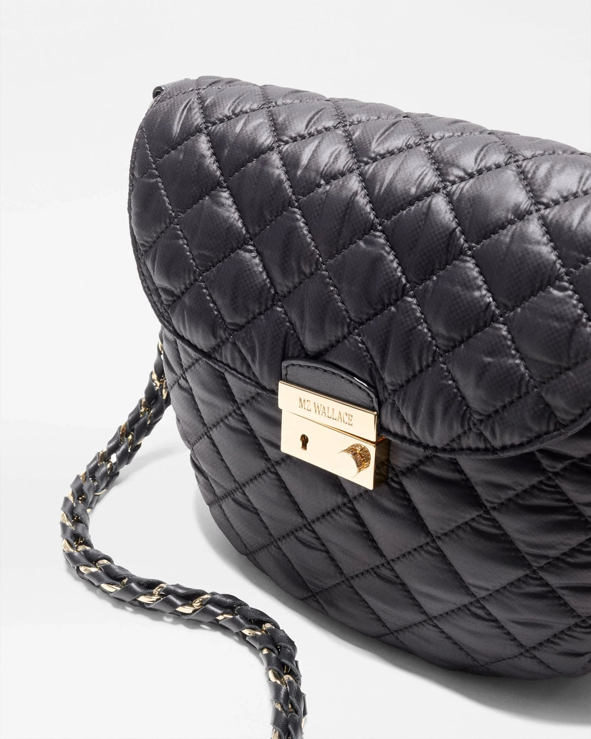 Crosby Lock Saddle Black Crossbody MZ Wallace 