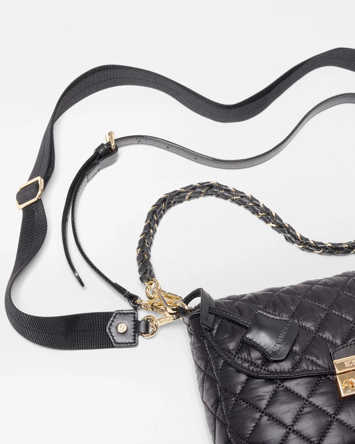 Crosby Lock Saddle Black Crossbody MZ Wallace 
