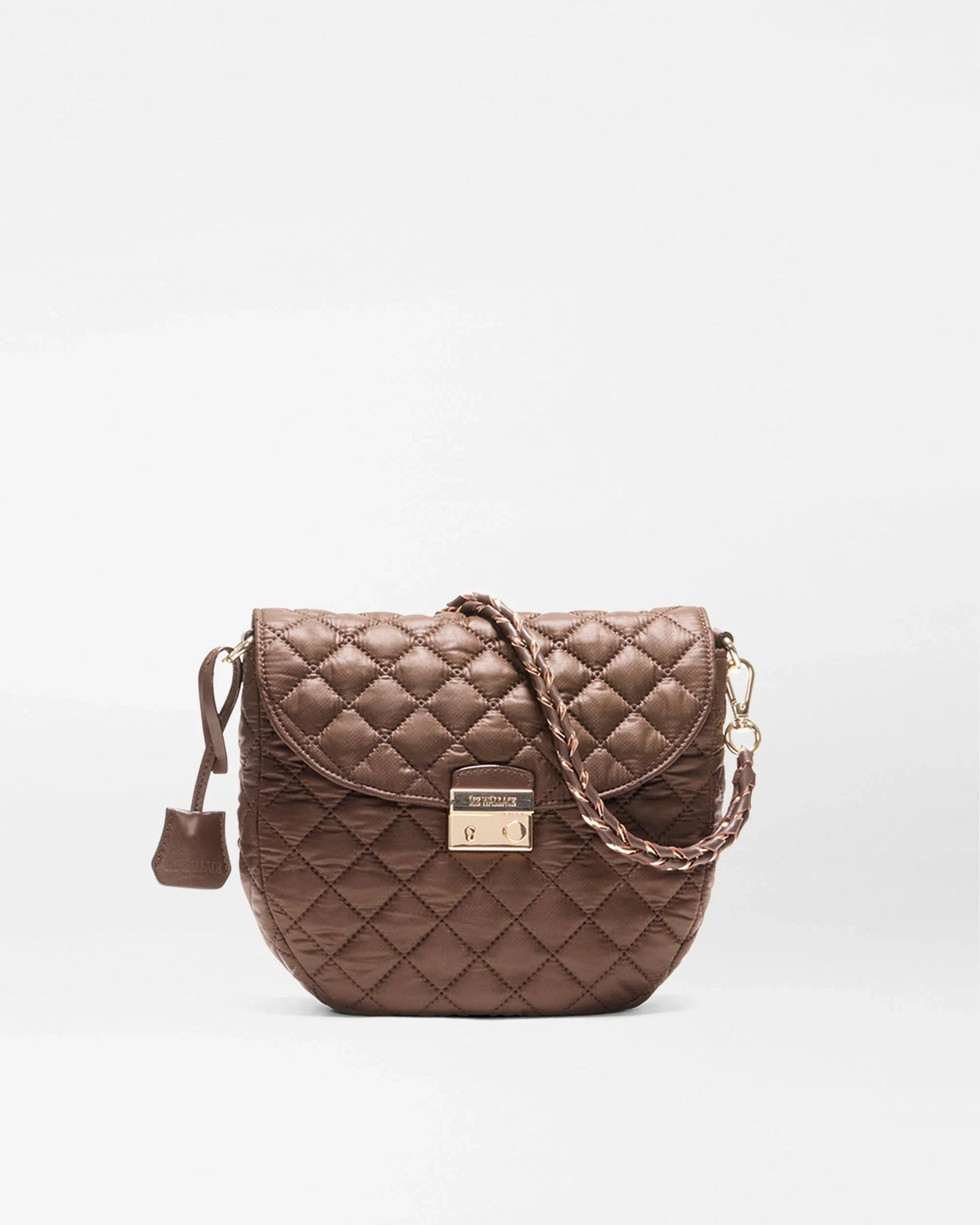 Crosby Lock Saddle Walnut Brown Crossbody MZ Wallace 