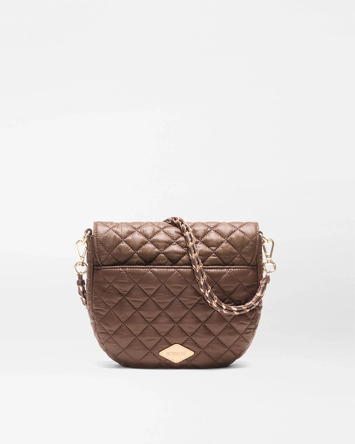 Crosby Lock Saddle Walnut Brown Crossbody MZ Wallace 
