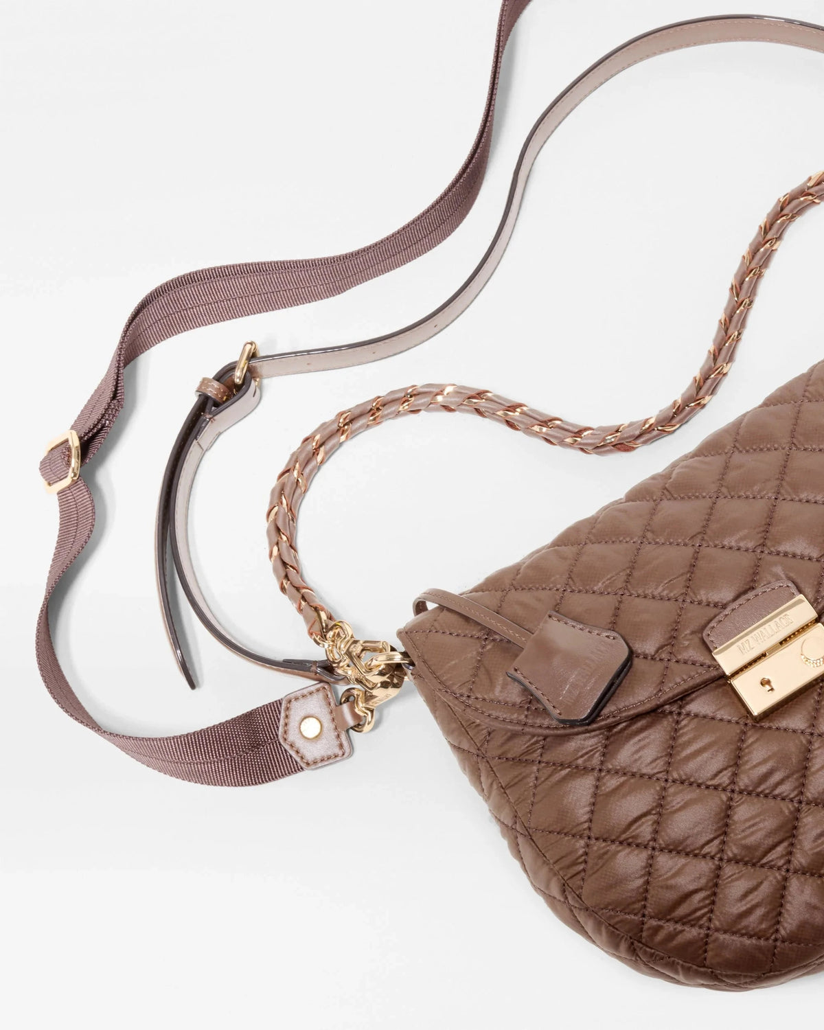 Crosby Lock Saddle Walnut Brown Crossbody MZ Wallace 