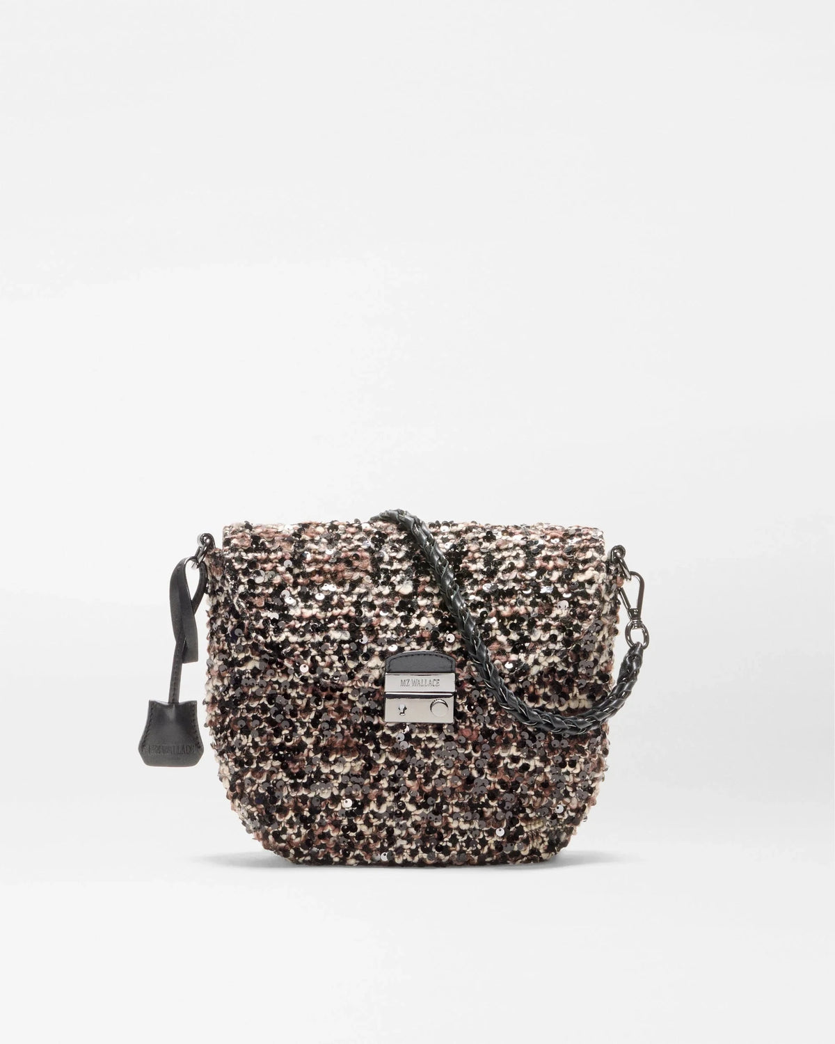 Crosby Lock Saddle Sequin Winter Boucle Crossbody MZ Wallace 