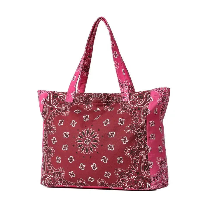 Bailey Bandana Tote Burgundy/Pink Tote &amp; Satchel Haute Shore 