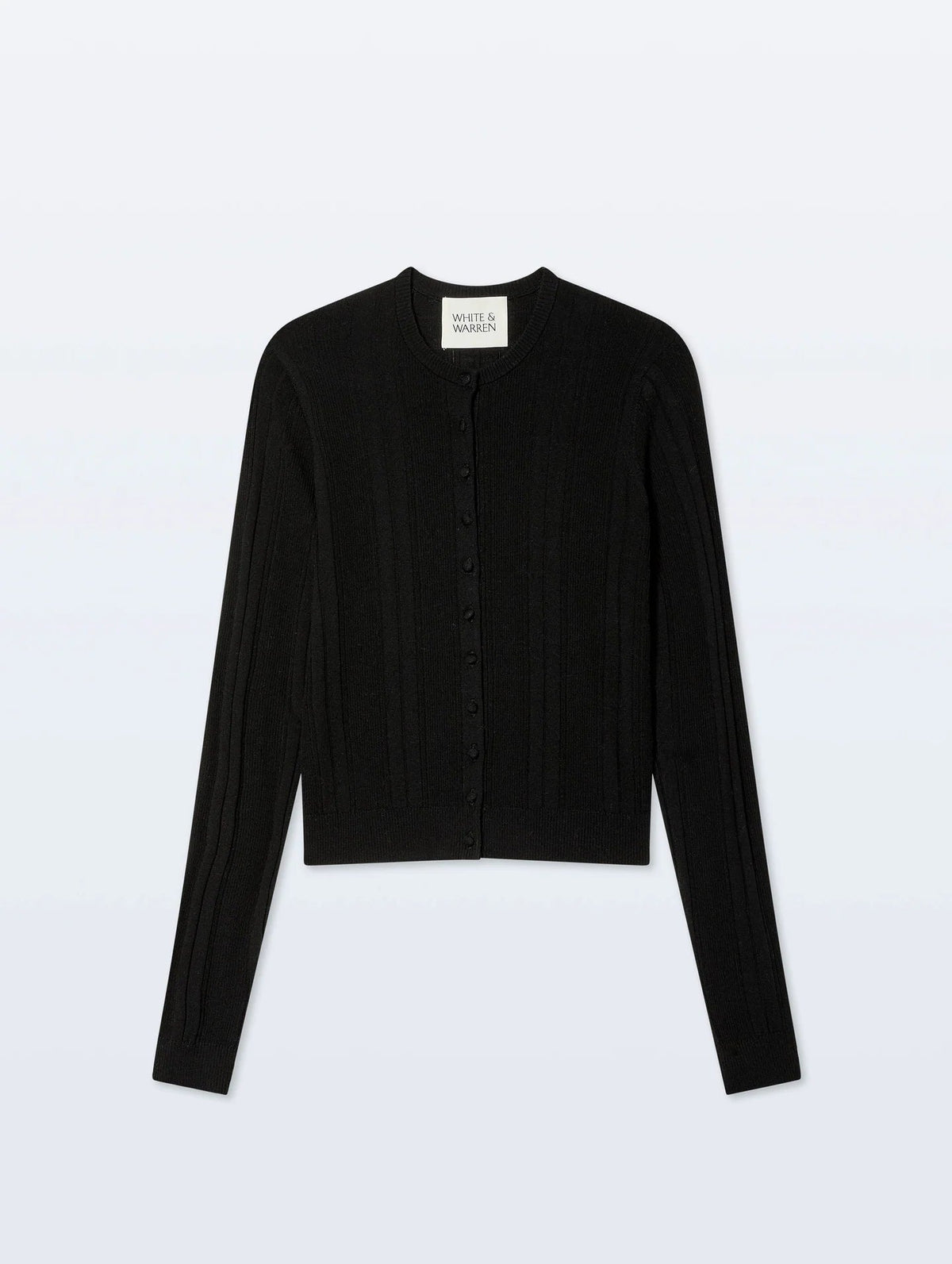 Superfine Merino Wool Cardigan Black Sweater - Cardigans White + Warren 