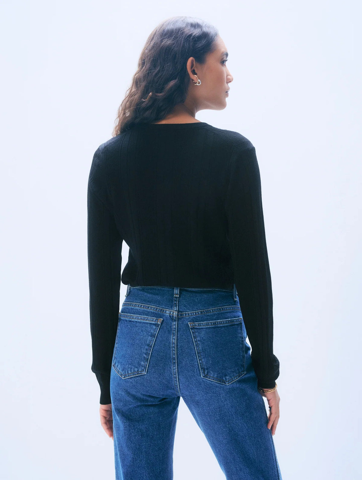 Superfine Merino Wool Cardigan Black Sweater - Cardigans White + Warren 