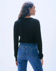 Superfine Merino Wool Cardigan Black Sweater - Cardigans White + Warren 
