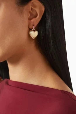 The Textured Heart Earrings Earrings Roxanne Assoulin 