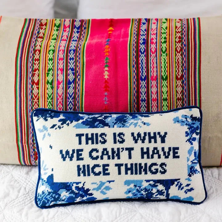 Nice Things Needlepoint Pillow Home Decor - Pillows Furbish 