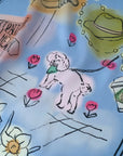 New York in Sketches Silk Scarf Blue Scarves Lost Pattern NYC 