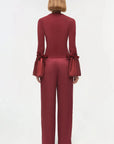 Agata Taffeta Knit Top Oxblood Tops - Blouses Simkhai 