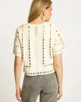 Anisa Top Antique White Vegan Leather Tops - Blouses Caballero 