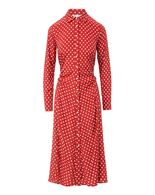 Lex Dress Brick Red/Ecru Dresses - Midi Veronica Beard 