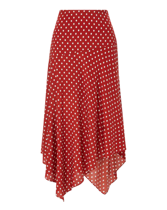 Rosemary Skirt Brick Red/Ecru Skirts - Midi Veronica Beard 