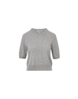 Shana Cashmere Half Sleeve Sweater Heather Grey Sweater - Crewneck Veronica Beard 
