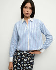 Maia Sequin Shirt Blue Sky/White